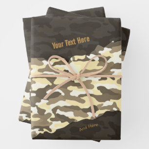 Rugged Desert Camouflage Personalized Wrapping Paper Sheet