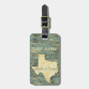 Rugged Distressed Old Planks Texas Luggage Tag