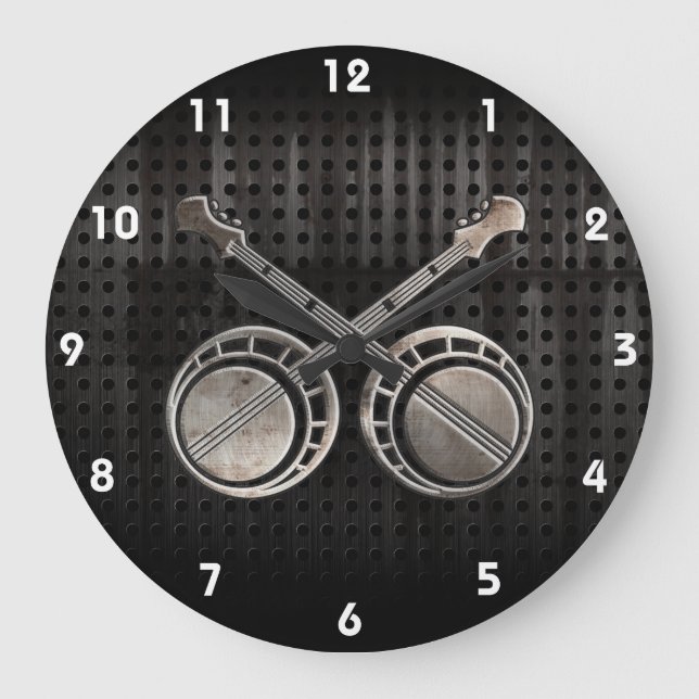 Rugged Duelling Banjos Large Clock (Front)