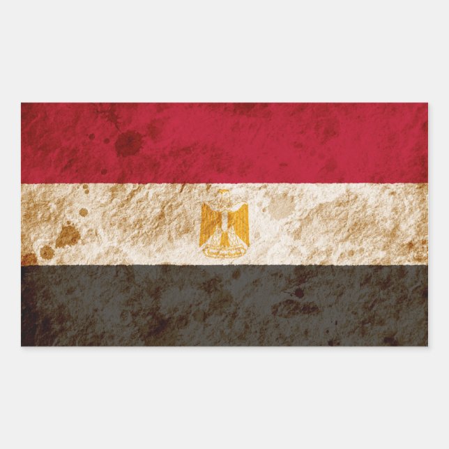 Rugged Egyptian Flag Sticker (Front)