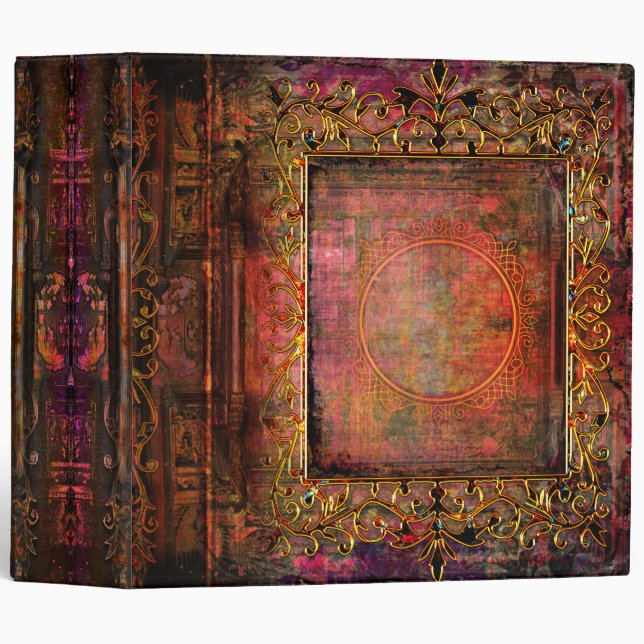 Rugged Enchanted Faux Leather Ancient Tome Binder (Front/Spine)