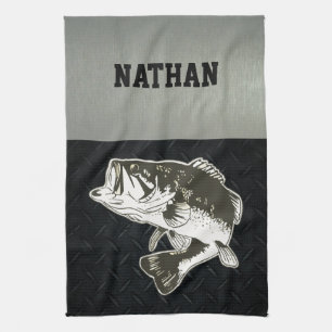 Rugged Fishing Largemouth Bass Sports Outdoors Men Kitchen Towel