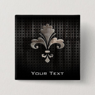 Rugged Fleur de lis 2 Inch Square Button