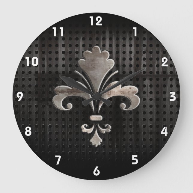 Rugged Fleur de lis Large Clock (Front)