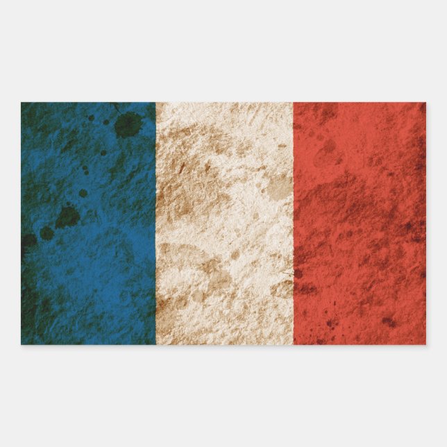 Rugged French Flag Sticker (Front)