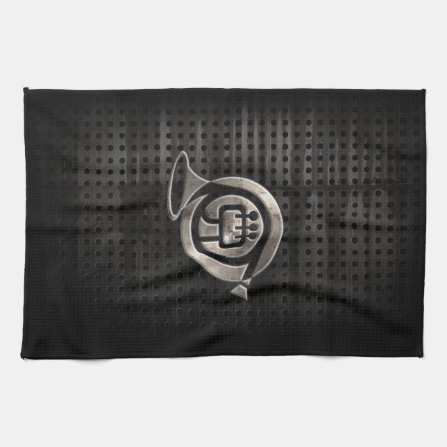 Rugged French Horn Kitchen Towel (Horizontal)