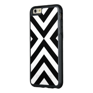 Rugged Geometric Black and White Chevrons OtterBox iPhone 6/6s Plus Case