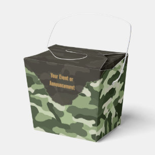 Rugged Green Camouflage Personalized Favor Box