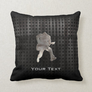 Rugged Guitarist Throw Pillow