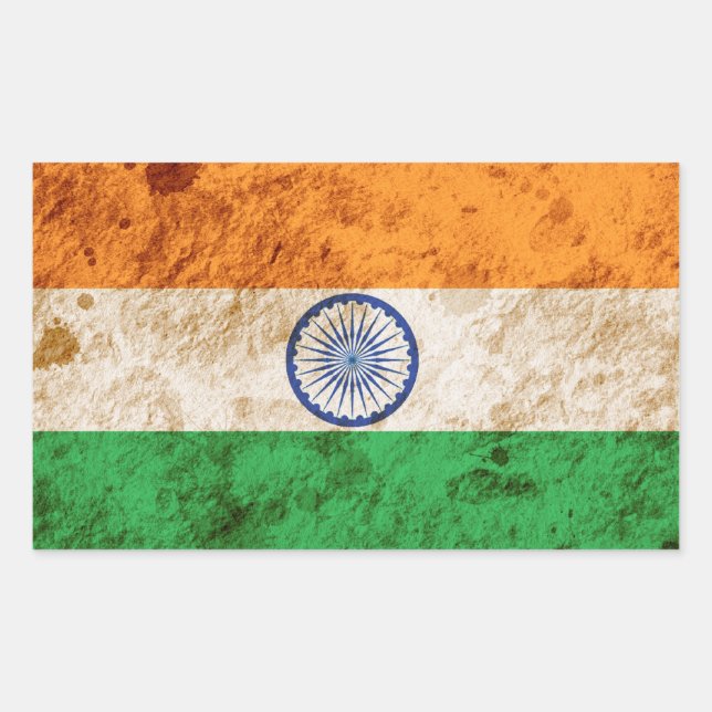 Rugged Indian Flag Sticker (Front)