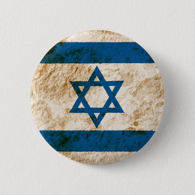 Rugged Israeli Flag 2 Inch Round Button (Front)