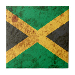 Rugged Jamaican Flag Tile