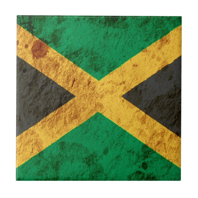 Rugged Jamaican Flag Tile (Front)