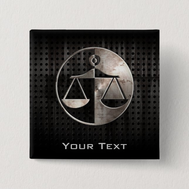 Rugged Justice Scales 2 Inch Square Button (Front)