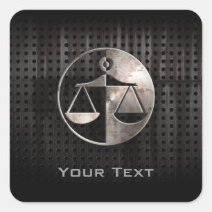 Rugged Justice Scales Square Sticker