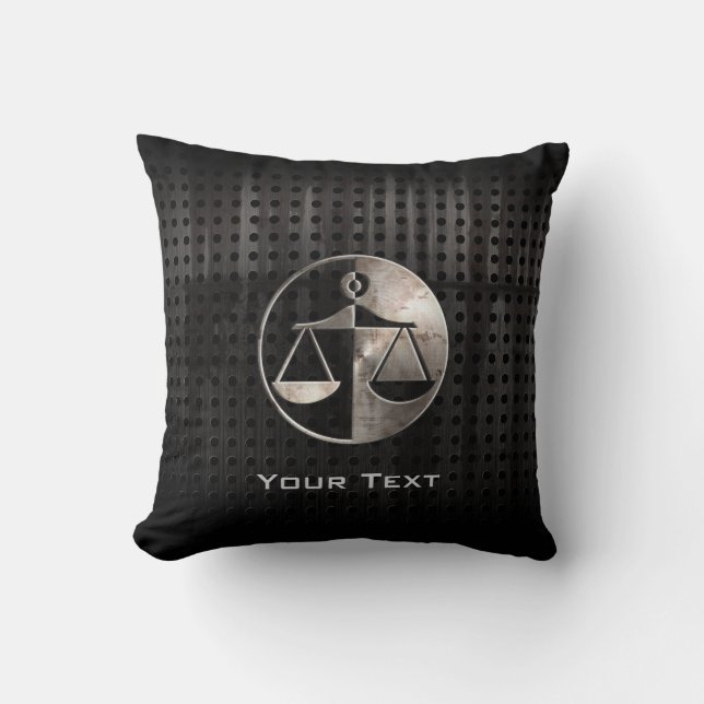 Rugged Justice Scales Throw Pillow (Front)