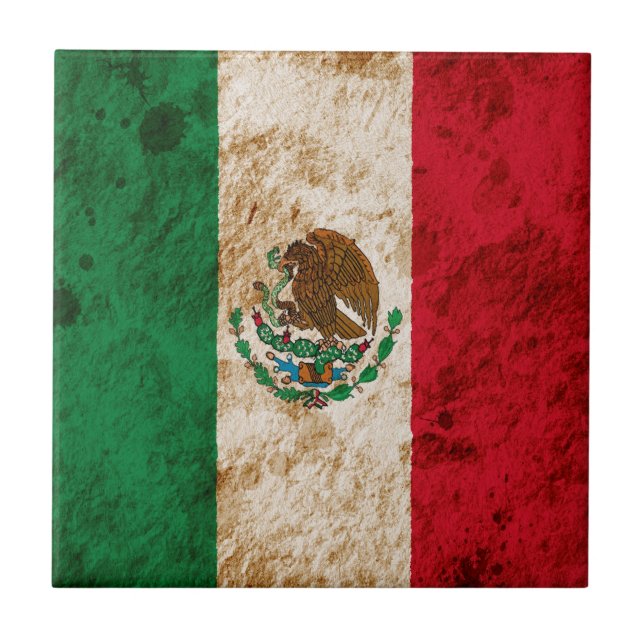 Rugged Mexican Flag Tile (Front)