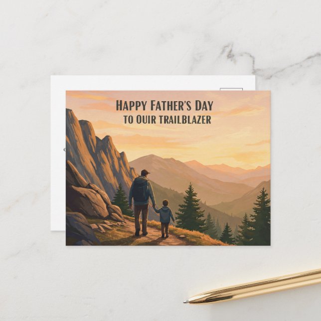 rugged mountain landscape for Father's Day Postcard (Front/Back In Situ)