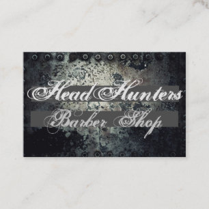 Rugged Oxidized Metal Barber Shop Business Card