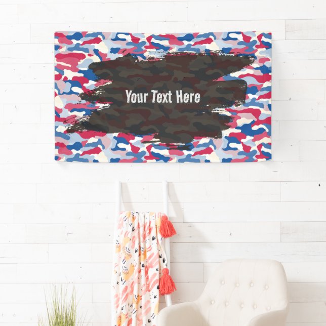 Rugged Patriotic Camouflage Personalized Banner (Insitu)