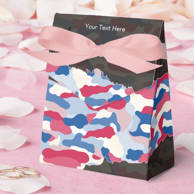 Rugged Patriotic Camouflage Personalized Favor Box (Wedding)