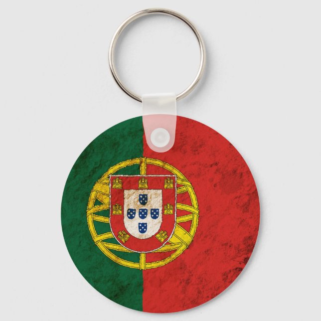 Rugged Portuguese Flag Keychain (Front)