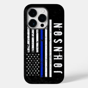Rugged Style Police Flag with Custom Name Case-Mate iPhone 14 Pro Case