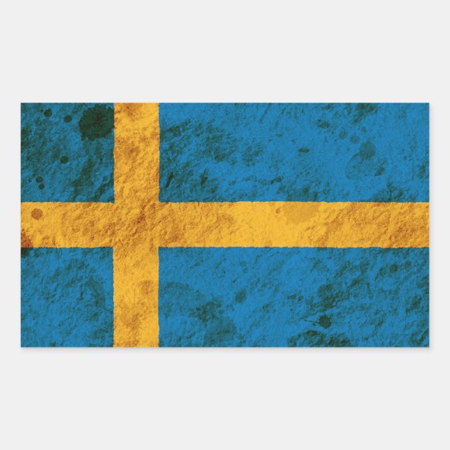 Rugged Swedish Flag Sticker (Front)