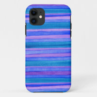 Rugged Turquoise, Blue, Violet Painted Stripes