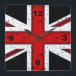 Rugged Union Jack Square Wall Clock<br><div class="desc">Rugged Union Jack</div>