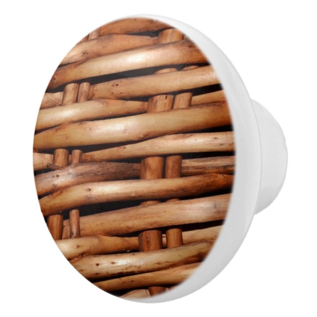 Rugged Wicker Basket Look Ceramic Knob (Right)