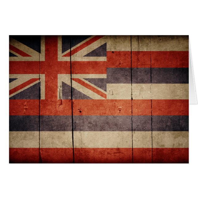 Rugged Wood Hawaii Flag (Front Horizontal)