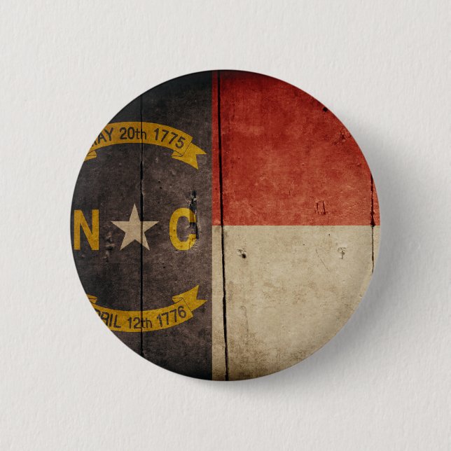 Rugged Wood North Carolina Flag 2 Inch Round Button (Front)