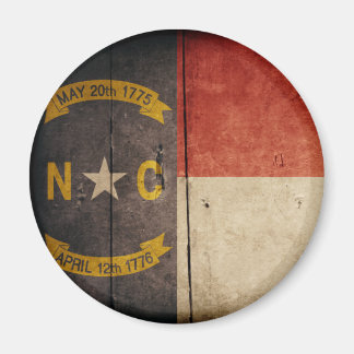 Rugged Wood North Carolina Flag Magnet