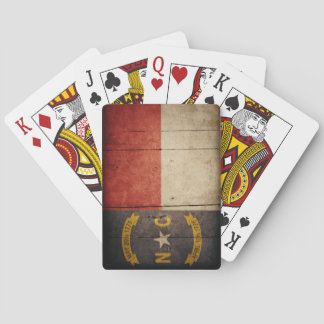 Rugged Wood North Carolina Flag Playing Cards