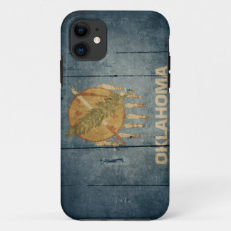 Rugged Wood Oklahoma Flag iPhone 11 Case