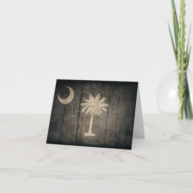 Rugged Wood South Carolina Flag Card (Front)