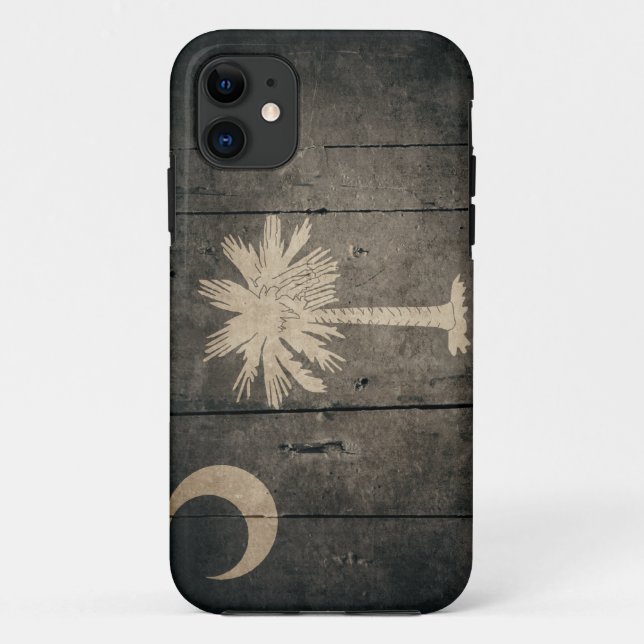 Rugged Wood South Carolina Flag Case-Mate iPhone Case (Back)