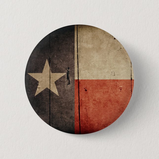Rugged Wood Texas Flag 2 Inch Round Button (Front)