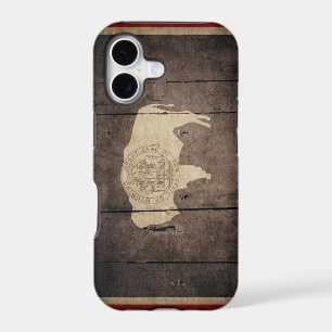 Rugged Wood Wyoming Flag