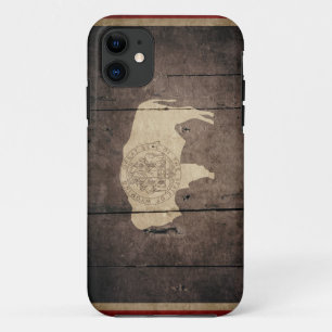 Rugged Wood Wyoming Flag iPhone 11 Case