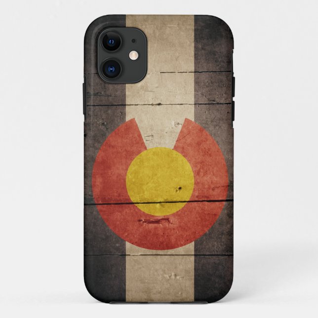 Rugged Wooden Colorado Flag Case-Mate iPhone Case (Back)