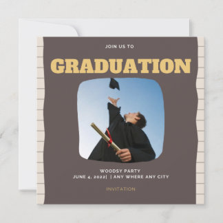 Rugged Woodsy Photo Graduation Party  Invitation