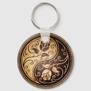 Rugged Yin Yang Roses Keychain