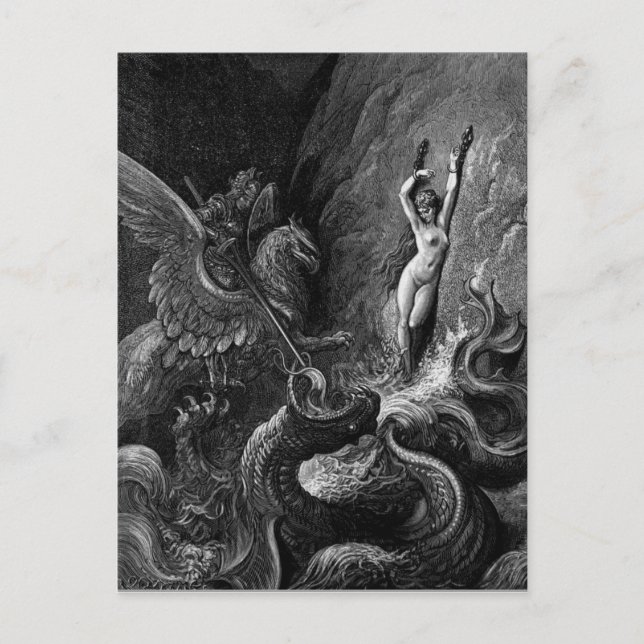 Ruggiero Rescuing Angelica by Gustave Doré Postcard (Front)