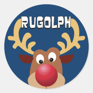Rugolph The Reindeer Classic Round Sticker