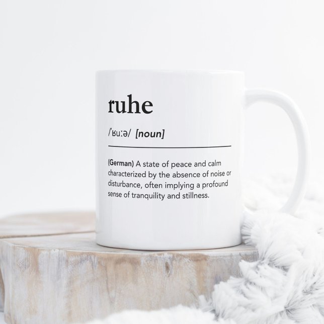 Ruhe Definition German Word Minimalist Dictionary Coffee Mug (Creator Uploaded)