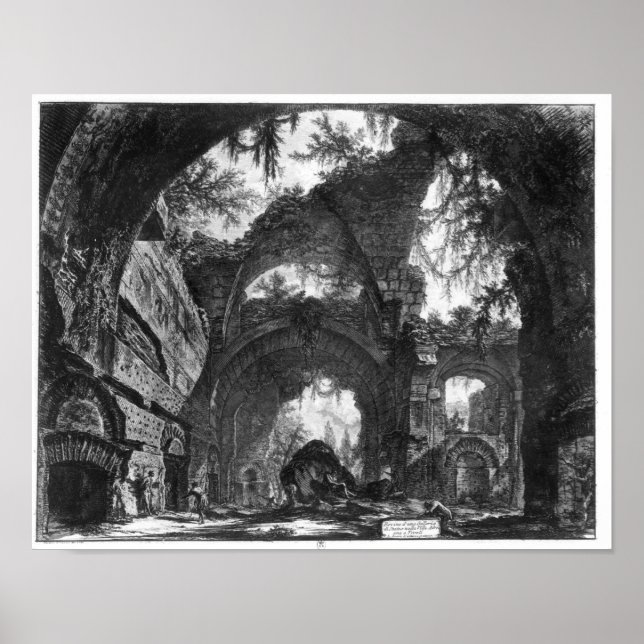 Ruined Gallery of the Villa Adriana at Tivoli Poster (Front)