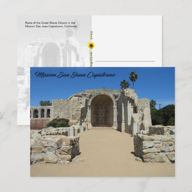 Ruines de l'église de la Grande Pierre, CA - carte (Devant / Derrière)
