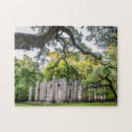 Ruines de l'église Old Sheldon historique Puzzle p